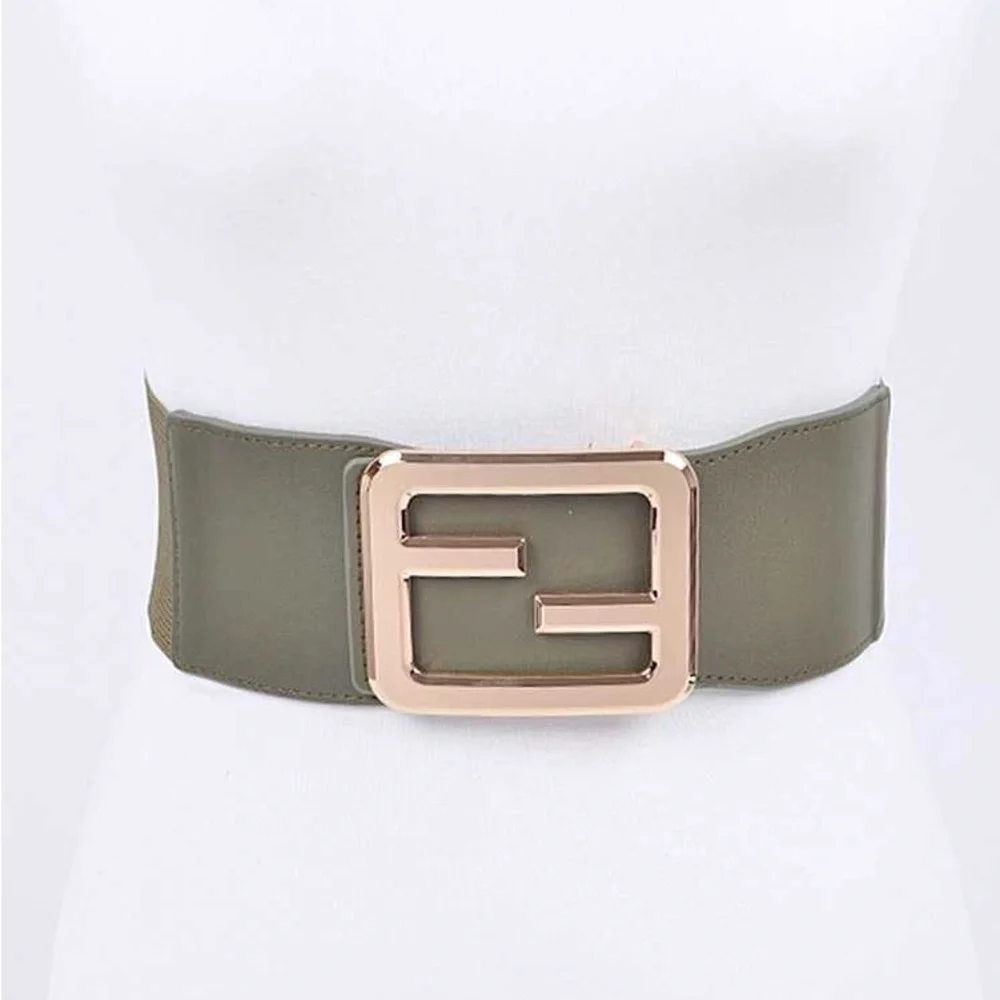 Black & Gold Vegan Leather Statement Belt